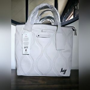 NWT Lug Matte Luxe Vegan Leather Alto in Pebble with Icepop Stitch Crossbody tot